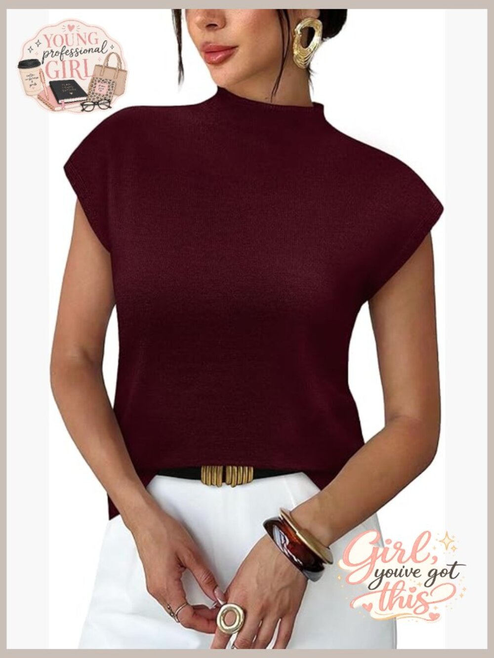 Short Sleeve Sweater Mock Neck Summer Top Dressy Casual Knit Pullover